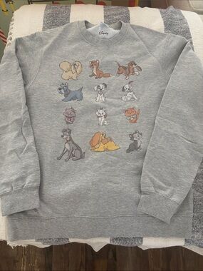 Disney Classic Characters Cats And Dogs Collage Vintage Sweatshirt NWOT